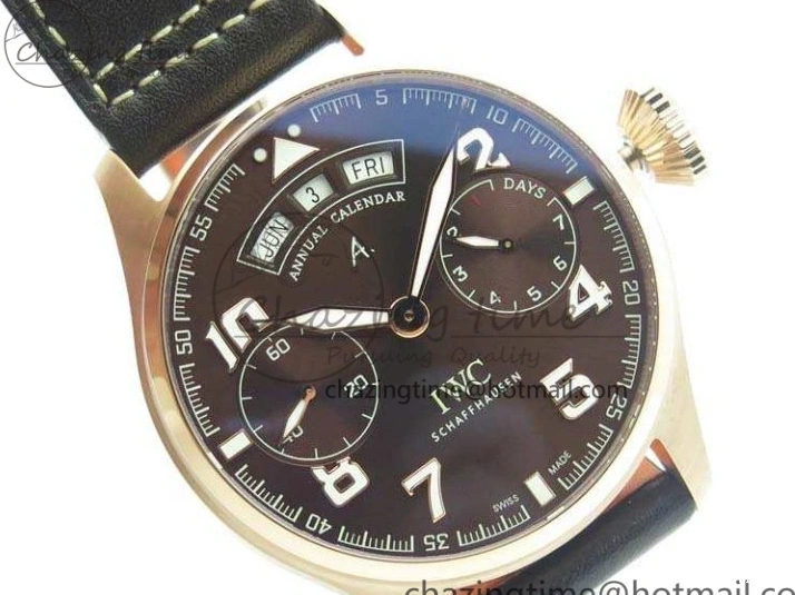MIROTIME 0510 Popular Big Pilot Real PR IW502706 RG YLF 1:1 Best Edition Brown Dial On Calfskin Strap A 7223